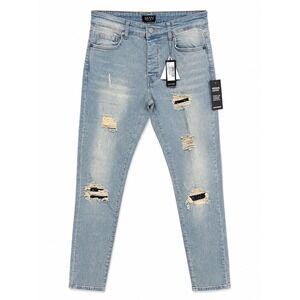 BoohooMAN Men's 30‎ Skinny Stretch Ripped Bandana Jeans NWT